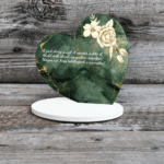 Talpas kegyeleti szív – Zöld márványos 19cm