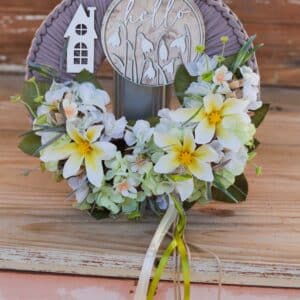 Tavaszi ajtódísz hóvirágos