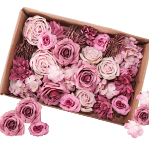 Tavaszi dekoráció, selyem virág csomag rózsaszínben