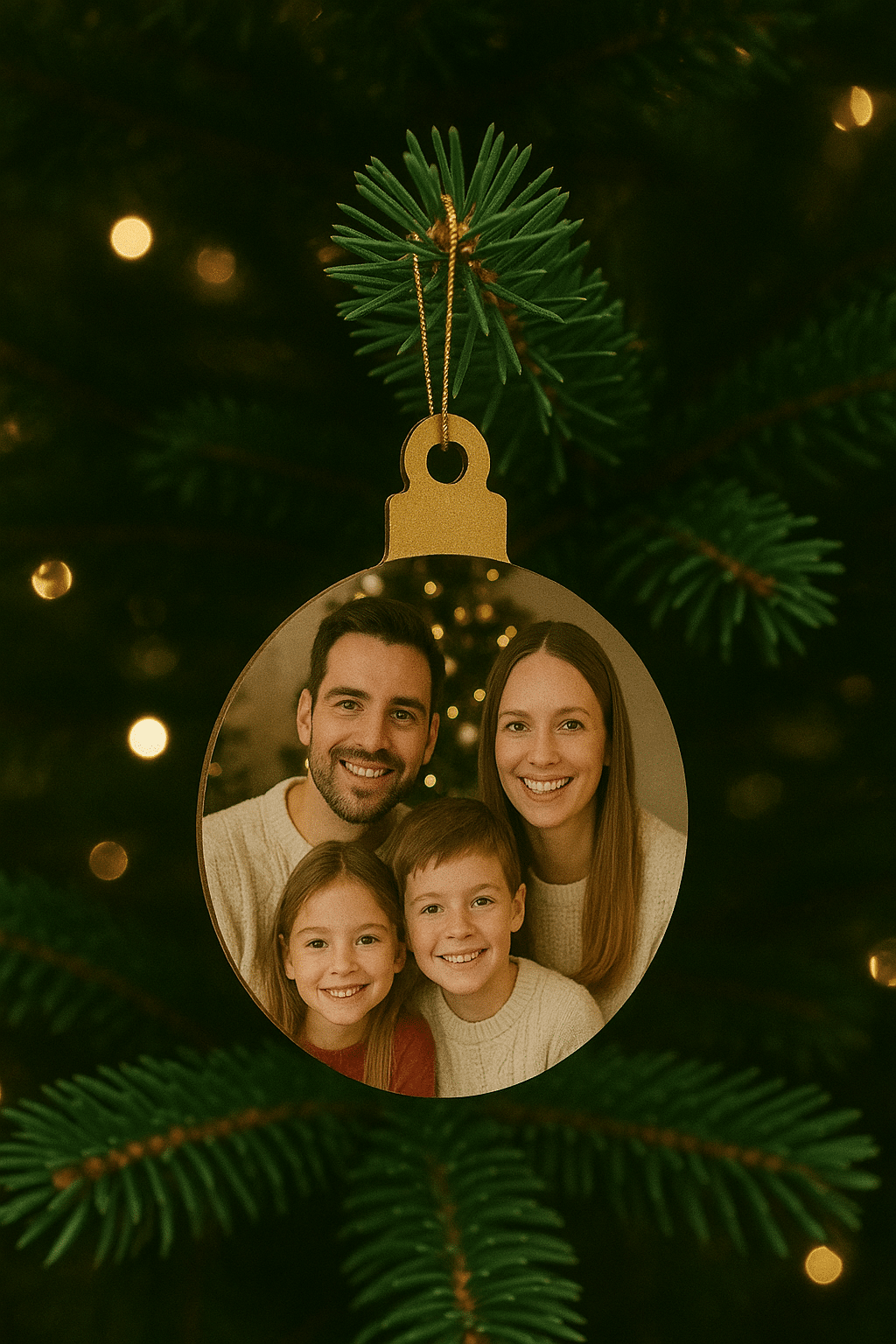 Egyedi fényképes karácsonyfadísz