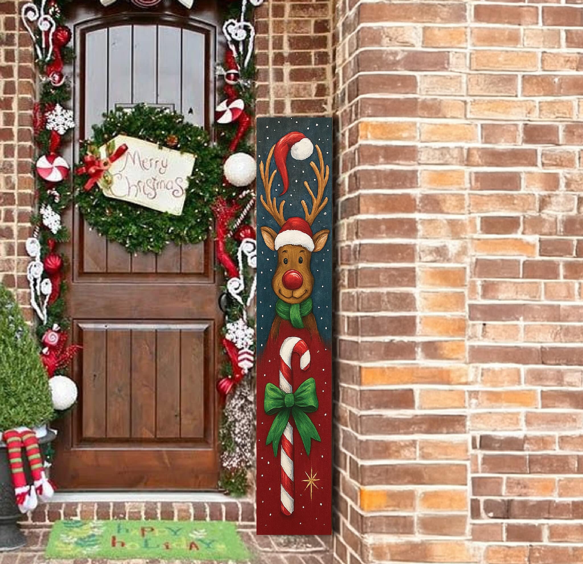 Rudolf rénszarvas ajtódísz