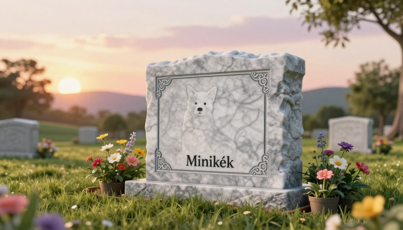 emléktábla elhunyt házi kedvencnek
